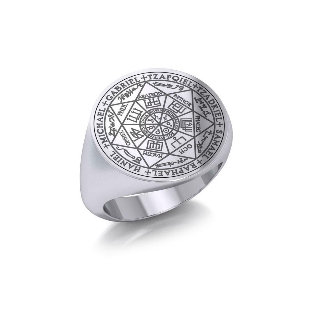 Quartz Crystal Gemstone Pentacle .925 Sterling Silver Ring