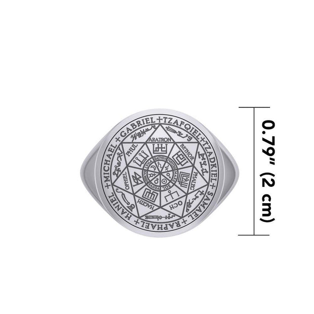 Seven Archangels Seals Silver Signet Men Ring TRI1990
