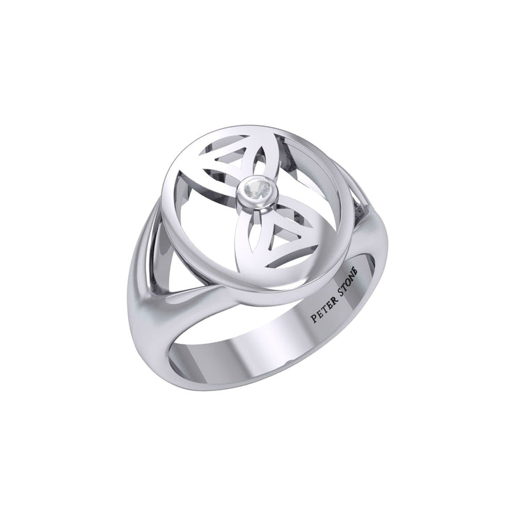 Hourglass Flower Of Life Ring TRI202
