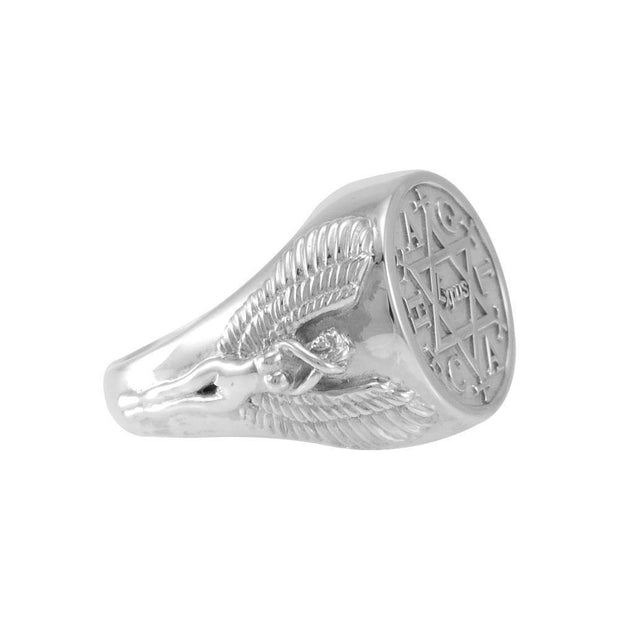 Angel Talisman Occult Large Sterling Silver Ring TRI2153