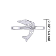 Celtic Joyful Dolphin Sterling Silver Ring TRI2164