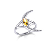 A Glimpse of the Crescent Moon's Beginning ~ Silver Jewelry Ring TRI2265