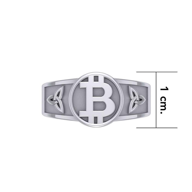 Celtic Bitcoin Sterling Silver Ring TRI2281