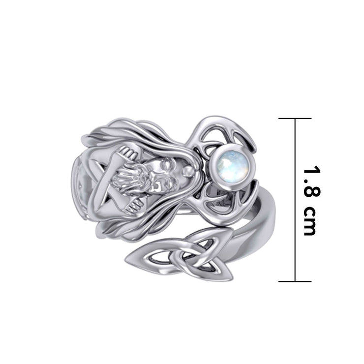 God Cernunnos Silver Ring with Gem TRI2295