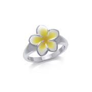 Plumeria - Hawaii National Flower Silver Enamel Ring TRI2315