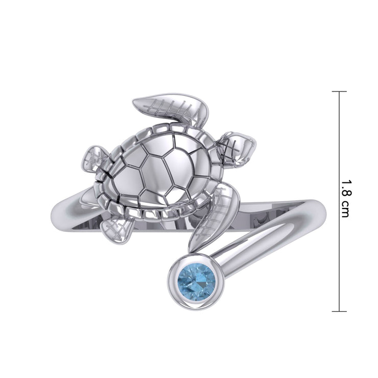 Sea Turtle Sterling Silver with Gemstone TRI2344
