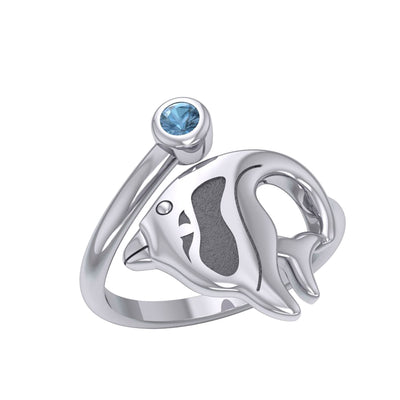 Tropical Angel Fish Sterling Silver with Gemstone TRI2347