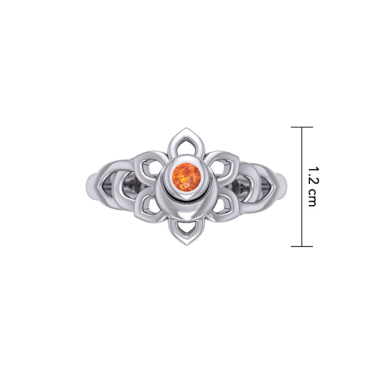 Svadhisthana Sacral Chakra with Celtic Designs Sterling Ring TRI2350