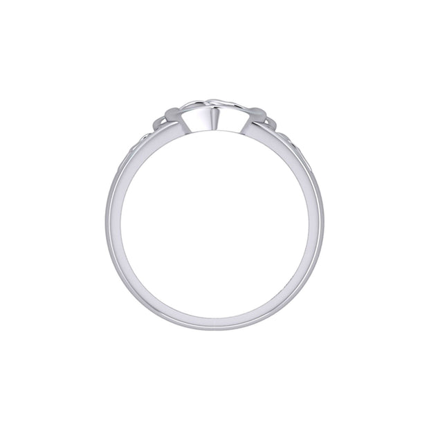 Celtic Knotwork Silver Heart Ring TRI2379