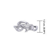 Whale Shark with Wave Silver Wrap Ring TRI2433 - Wholesale Jewelry
