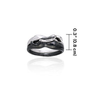 Interlocking Yin Yang Silver Ring TRI258