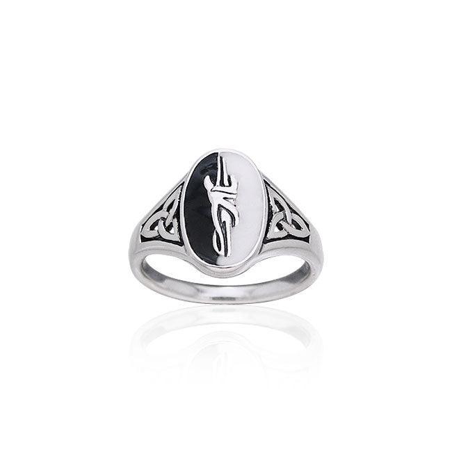 Yin Yang Signet Silver Ring TRI265