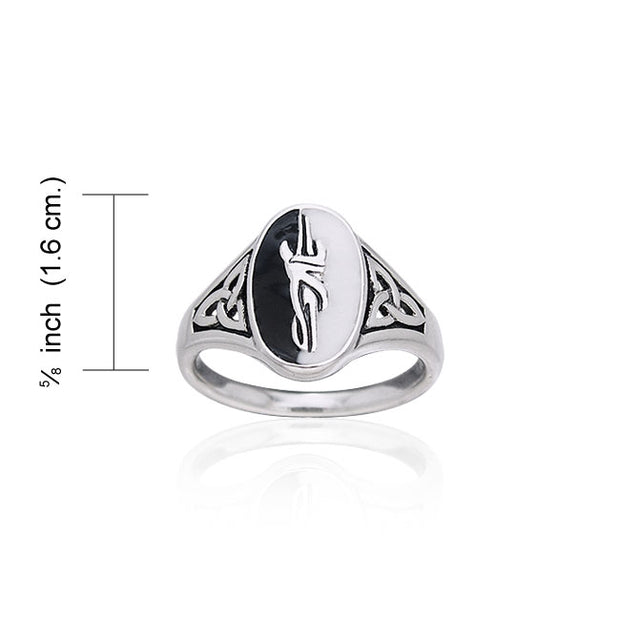 Yin Yang Signet Silver Ring TRI265