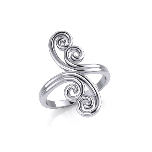 Modern Abstract Silver Ring TRI389