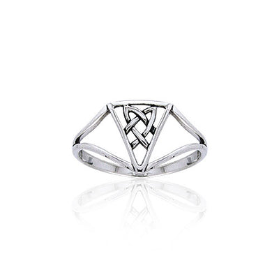 Celtic Triquetra Knot Sterling Silver Ring TRI398