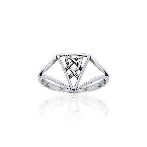 Celtic Triquetra Knot Sterling Silver Ring TRI398