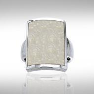 Large Rectangle Inlaid Stone Ring TRI508