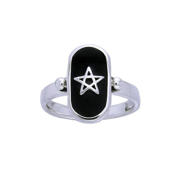 Pentagram Sterling Silver Ring TRI511