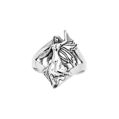 Dance her way to your heart ~ Sterling Silver Jewelry Dancing Fairy Ring TRI522