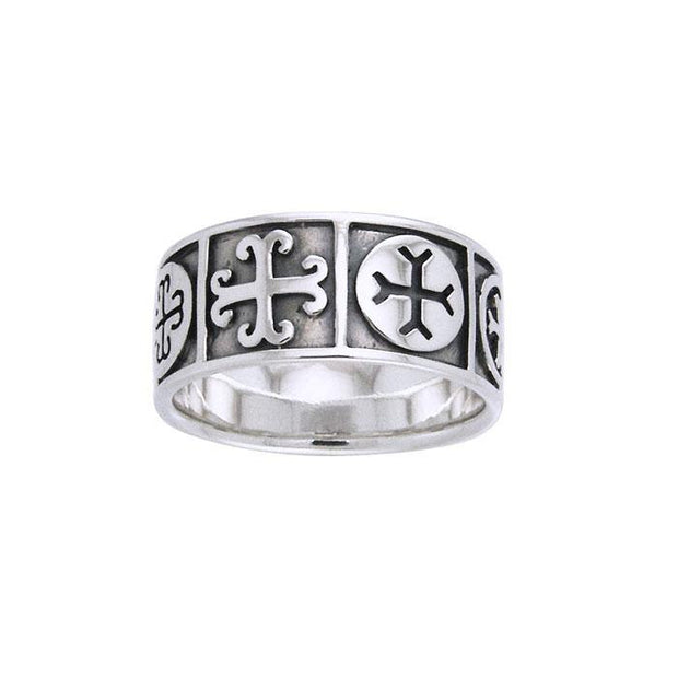 Medieval Crosses Sterling Silver Ring TRI532