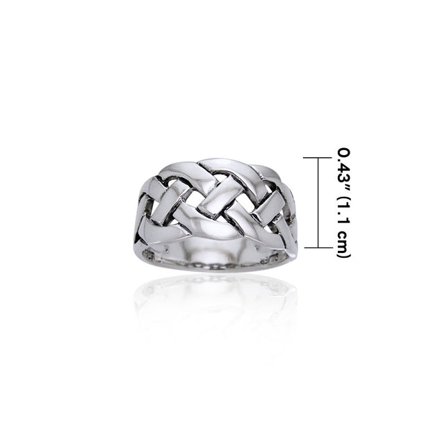 Bold Braided Celtic Knot Sterling Silver Ring TRI533
