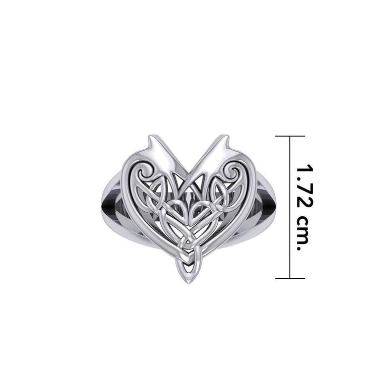 Joyous Heart Celtic Silver Ring TRI535