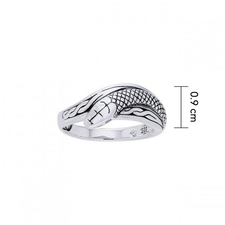 A shed of the beautiful whole ~ Celtic Knotwork Snake Sterling Silver Ring TRI559