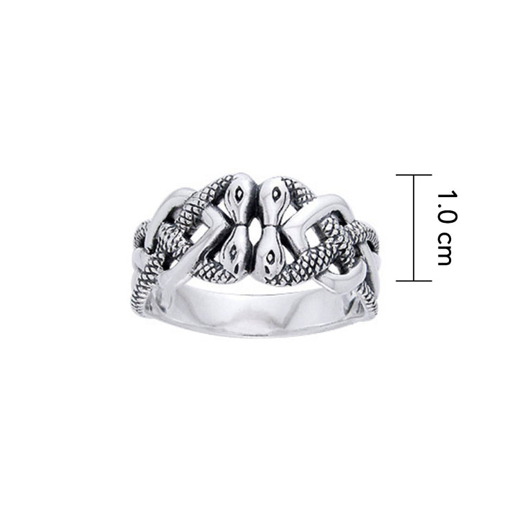 A symbol of true knowledge ~ Celtic Knotwork Snake Sterling Silver Ring TRI560