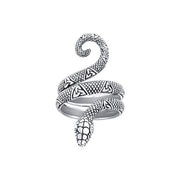 Celtic Trinity Knotwork Snake Sterling Silver Ring TRI563