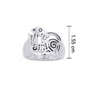 Beyond a lifetime symbolism ~ Sterling Silver Celtic Knotwork Ring with Gemstone TRI570
