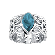 Borre Silver Ring with Ellipse Gem TRI574