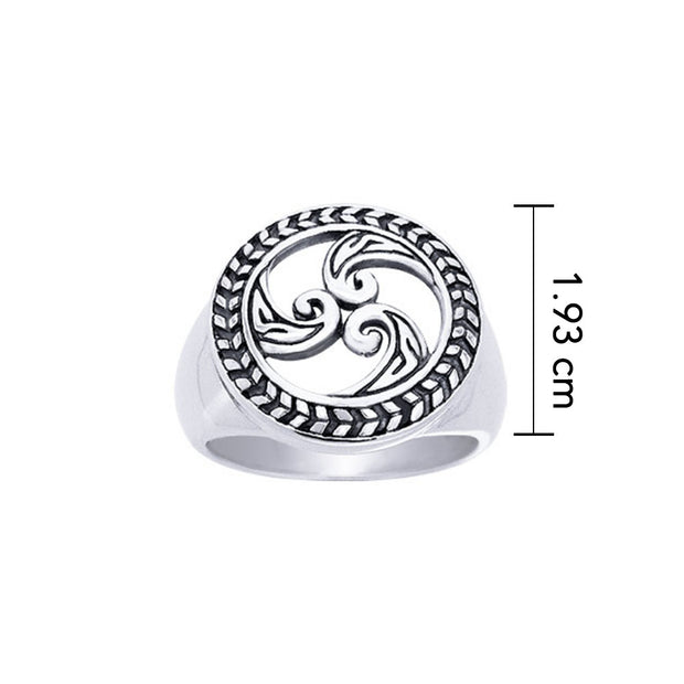 Celtic Maori Silver Ring TRI588