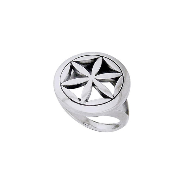 Mandala Single Flower Silver Ring TRI595