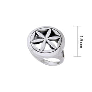 Mandala Single Flower Silver Ring TRI595