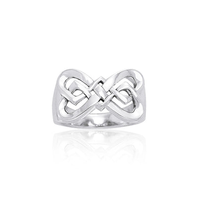 Danu Contemporary Silver Celtic Knotwork Ring TRI596