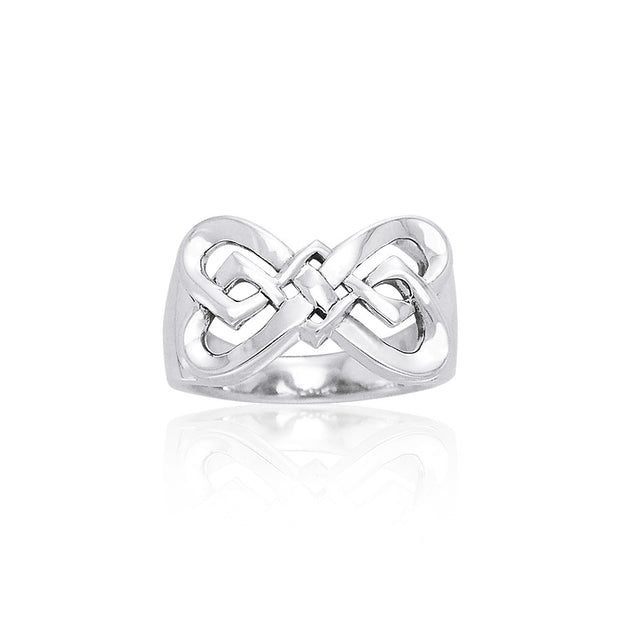 Danu Contemporary Silver Celtic Knotwork Ring TRI596