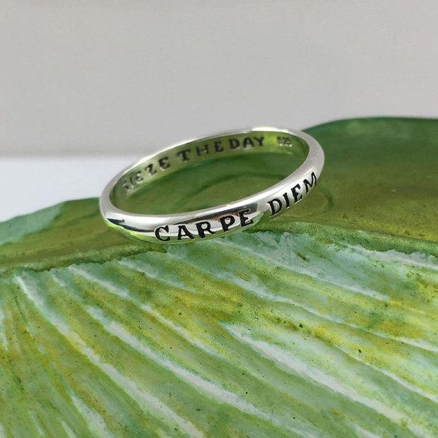 CARPE DIEM SEIZE THE DAY Sterling Silver Ring TRI618 - Wholesale Jewelry
