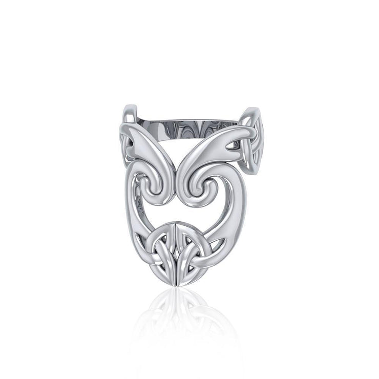 The deity’s pervasive energy ~ Sterling Silver Celtic Triquetra Ring TRI634