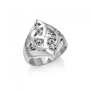 Celtic Four Point Knot Ring TRI655