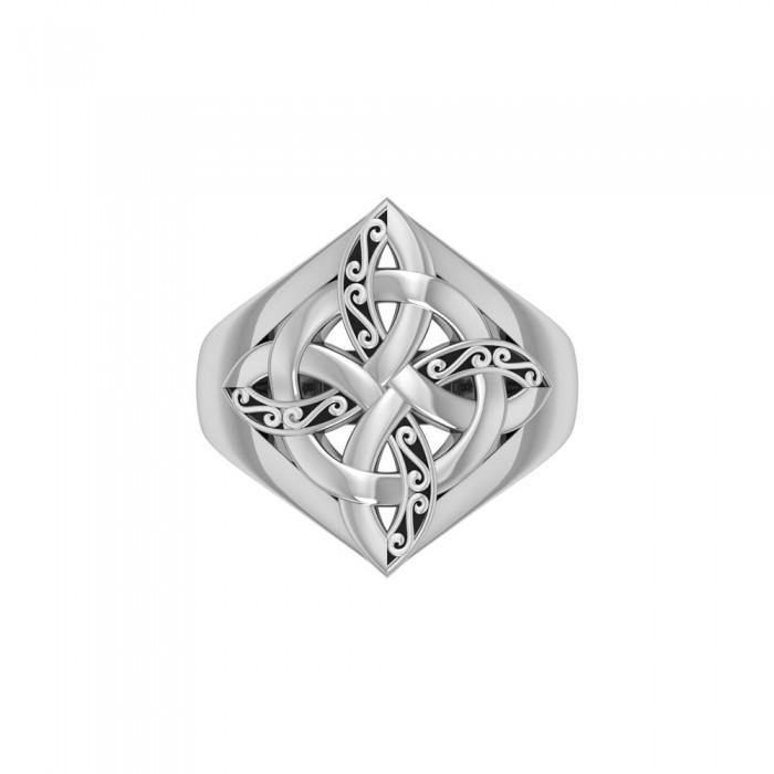 Celtic Four Point Knot Ring TRI655