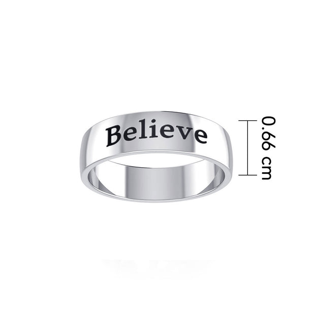 Believe Silver Ring TRI699