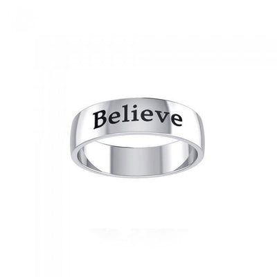 Believe Silver Ring TRI699