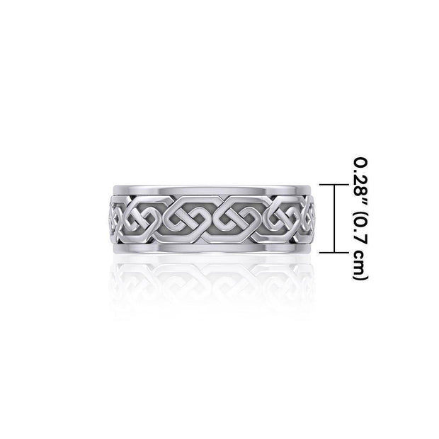 A showcase of Celtic beauty ~ Sterling Silver Celtic Knotwork Spinner Ring TRI771