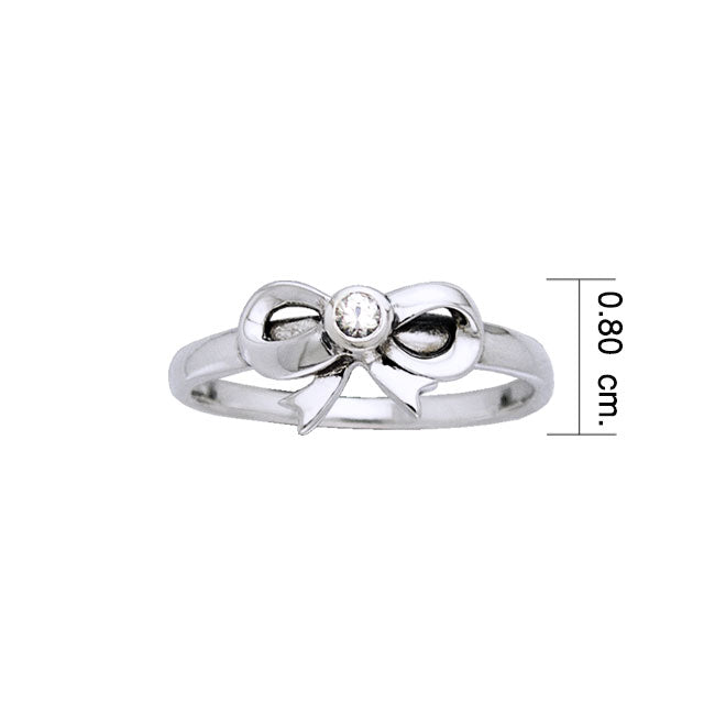 Ribbon Silver Ring with Gemstone TRI792