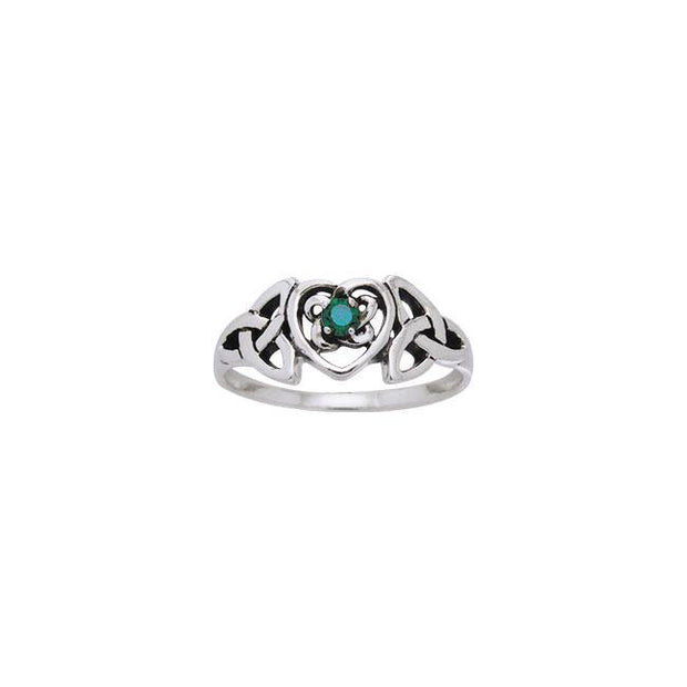 Celtic heart Silver Ring TRI817