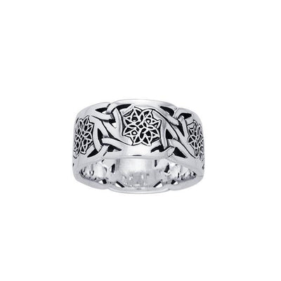 A star-like weave ~ Celtic Triquetra Star Sterling Silver Ring TRI874