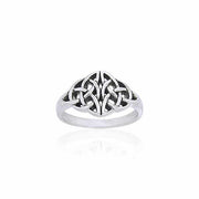 Twin Celtic Trinity Knot Silver Ring TRI876