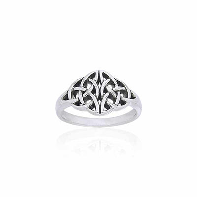 Twin Celtic Trinity Knot Silver Ring TRI876 Ring