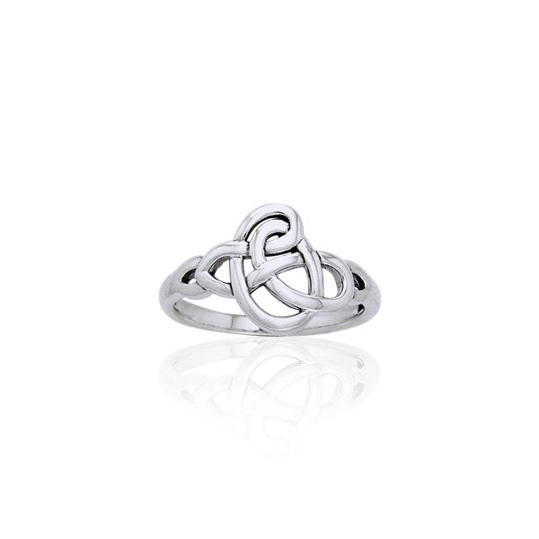 Modern Celtic Knotwork Silver Ring TRI890