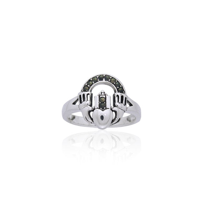 Celtic Claddagh Gemstone Ring TRI899